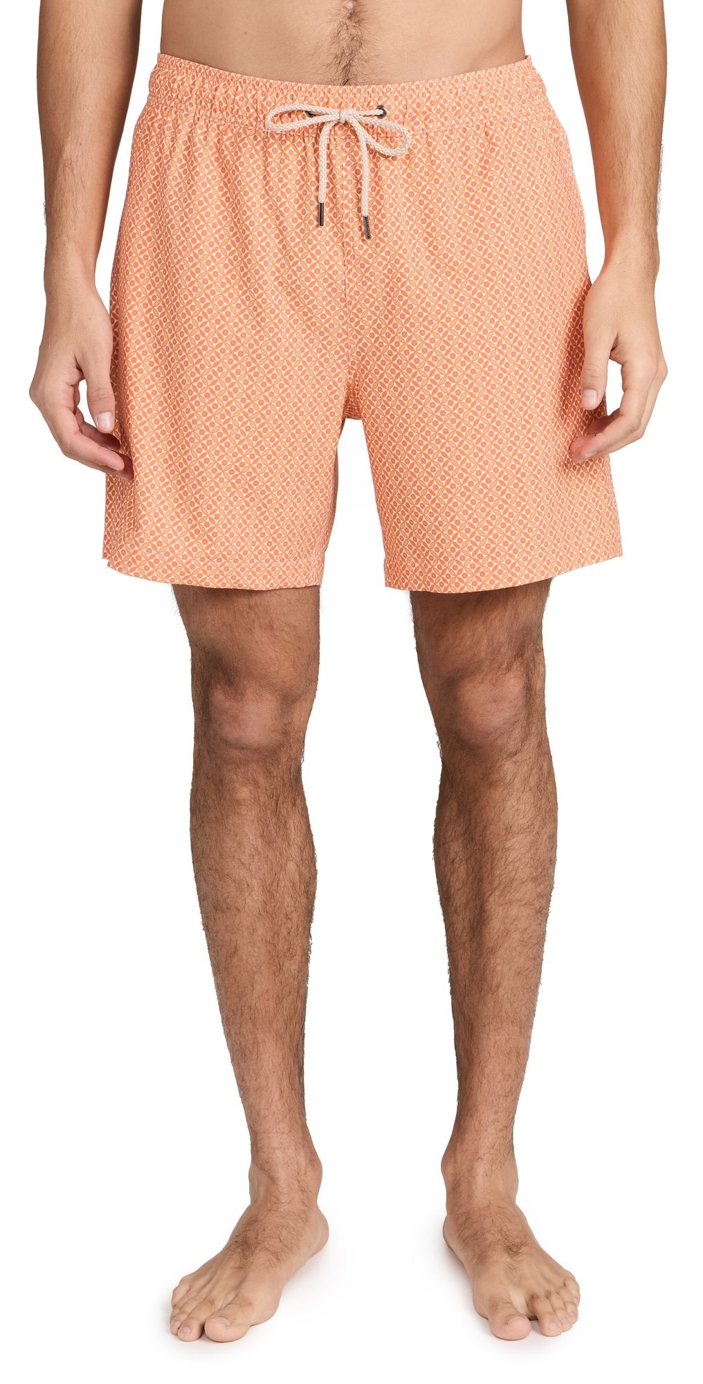 Fair Harbor The Bayberry Swim Trunks 7 Tangerine Summer Tiles S