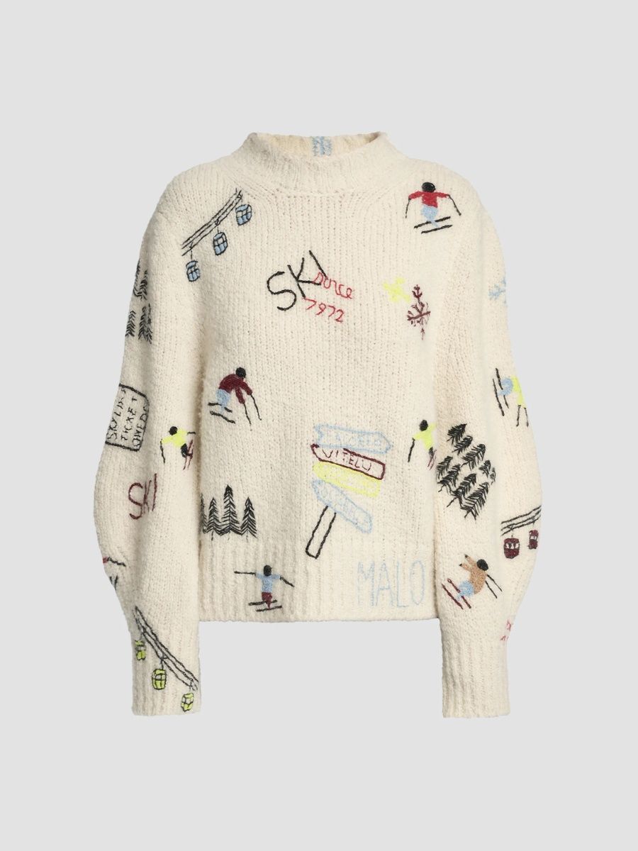 Malo Women's Alpine Intarsia Cashmere Sweater - Ricamo - Size Large