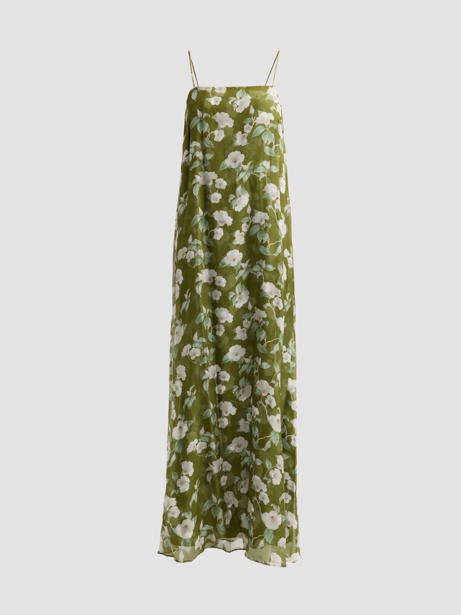 SACHIN BABI Women's Shelby Floral Shift Gown - Pale Pine Bouquet - Size XS