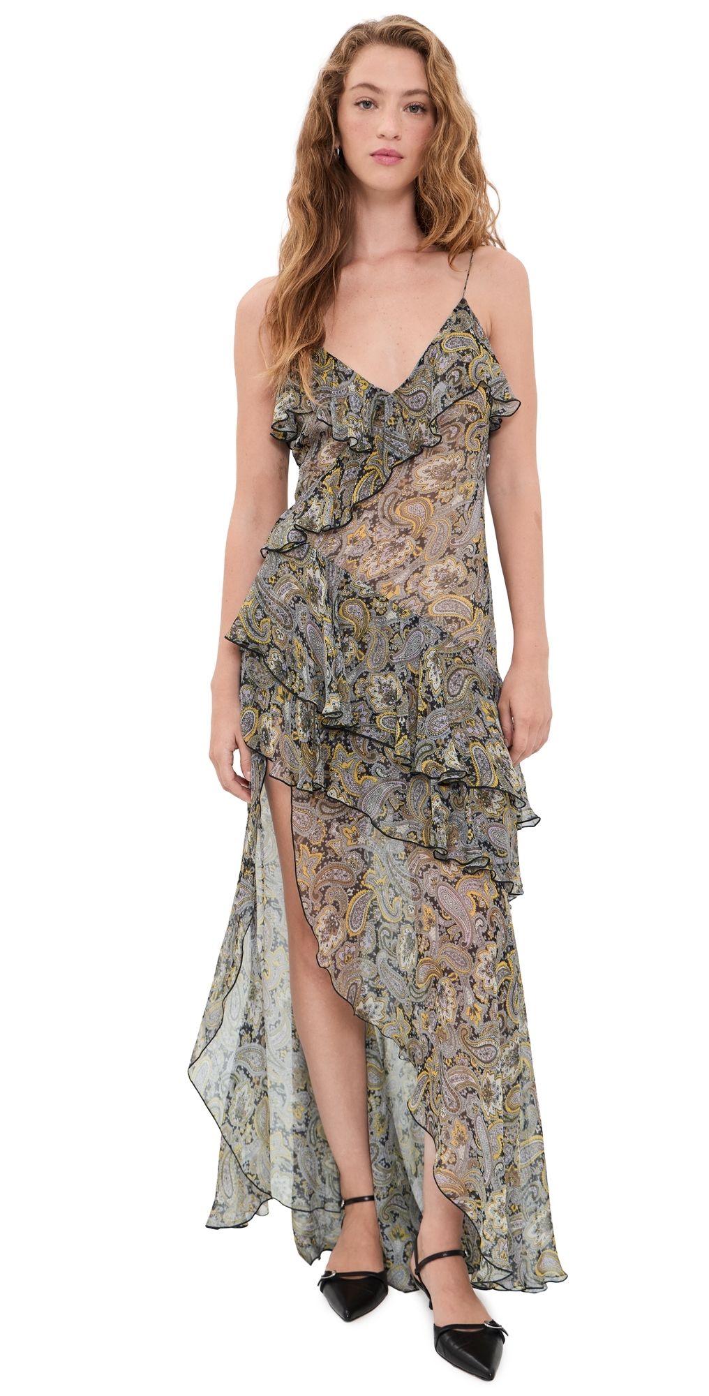Ronny Kobo Alva Dress Black Gold Multi XL