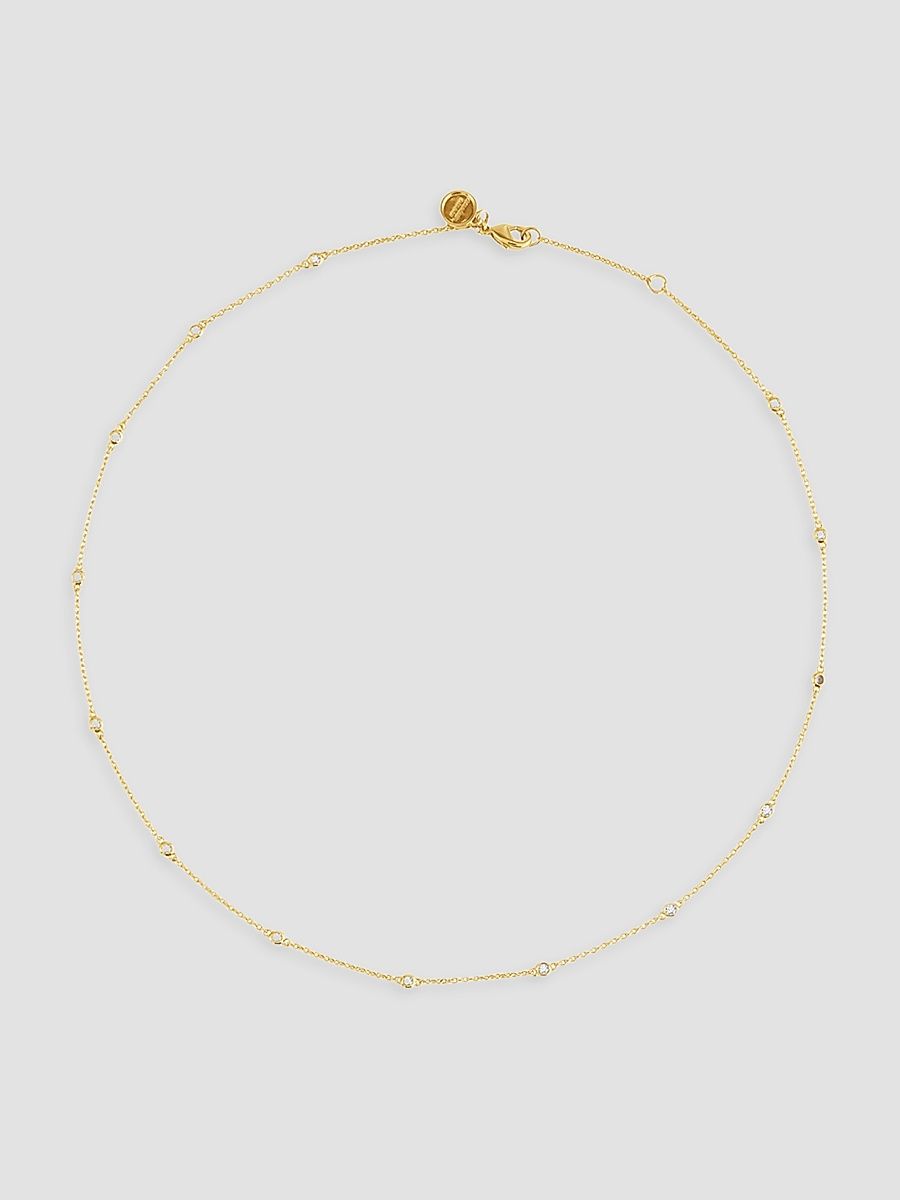 Women's 18K-Gold-Plated & Cubic Zirconia Chain Necklace - Gold