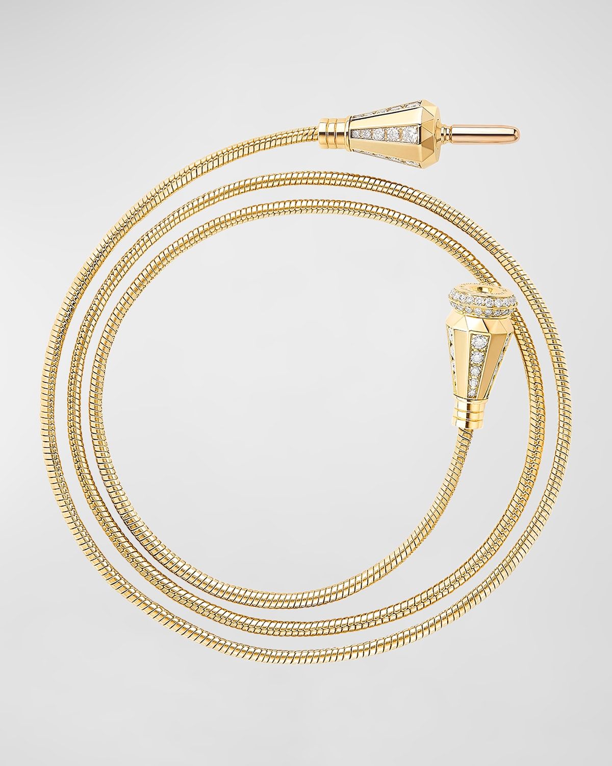 Jack de Boucheron 18K Yellow Gold Triple-Wrap Diamond Bracelet