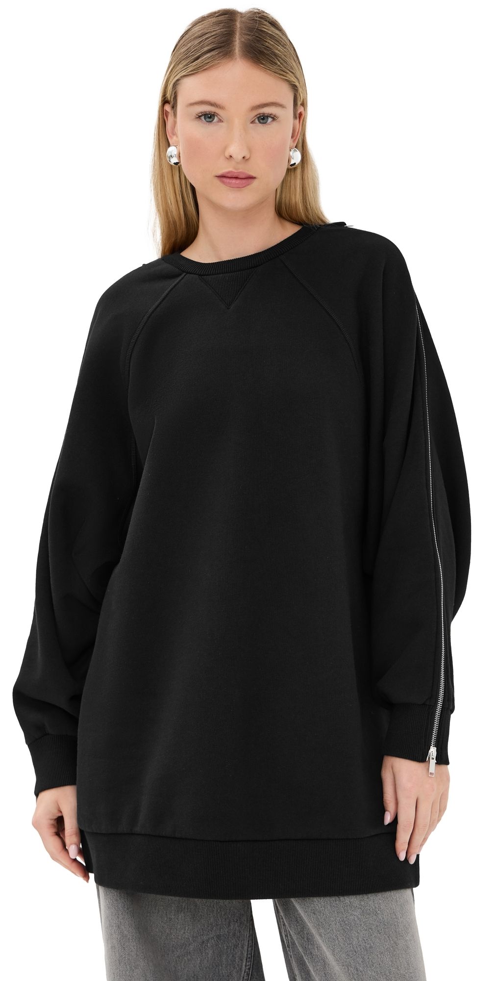 HALFBOY Zip Over Crew Neck Black XS