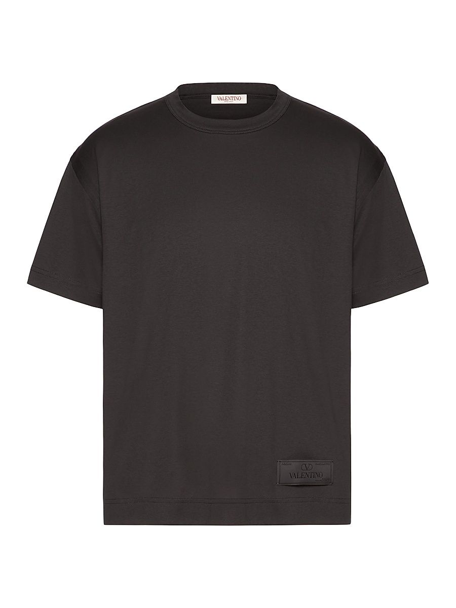 Men's Cotton T-Shirt with Tailoring Label - Anthracite - Size Small
