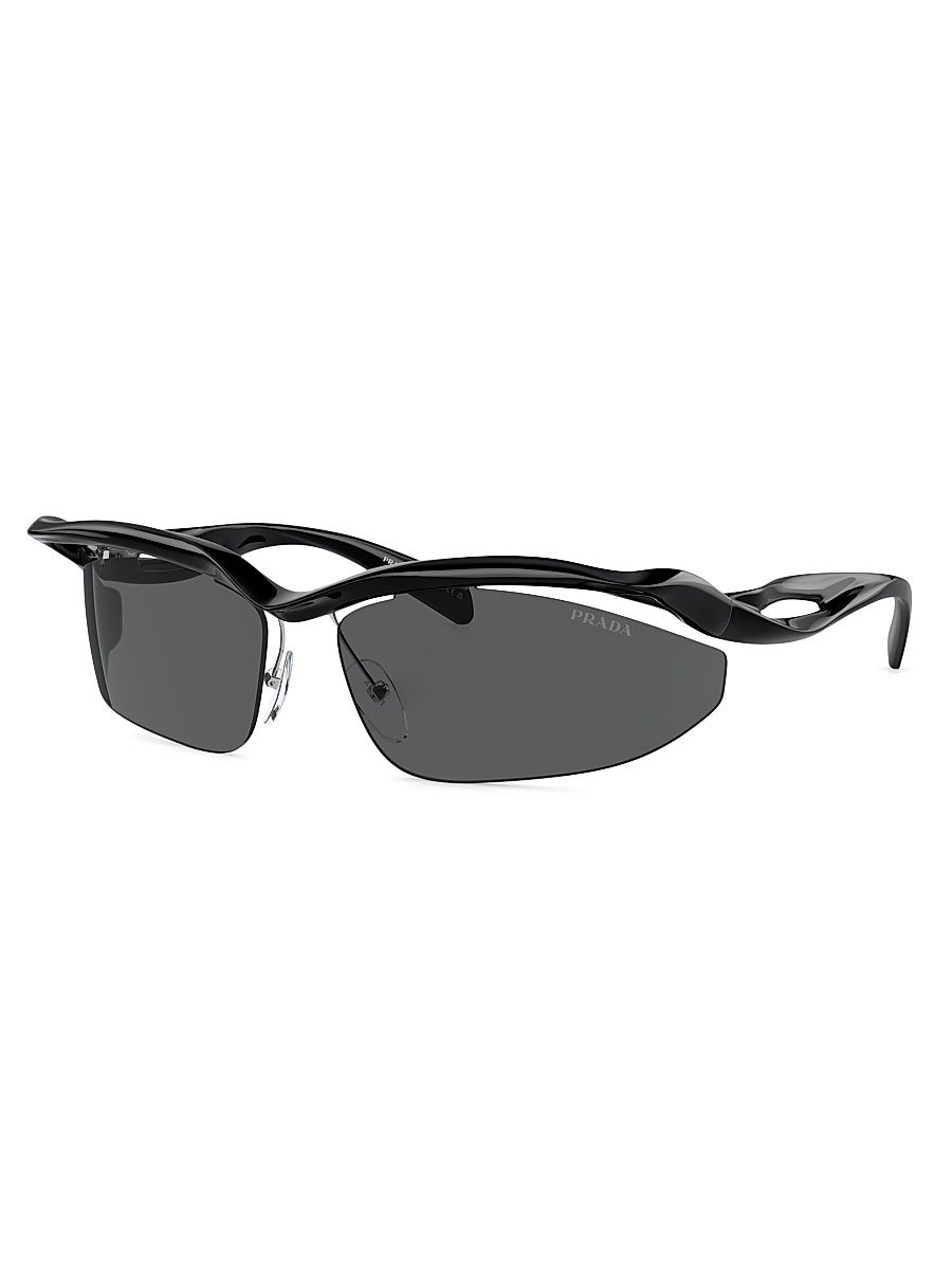Men's A25S 71MM Cat-Eye Sunglasses - Black Dark Grey
