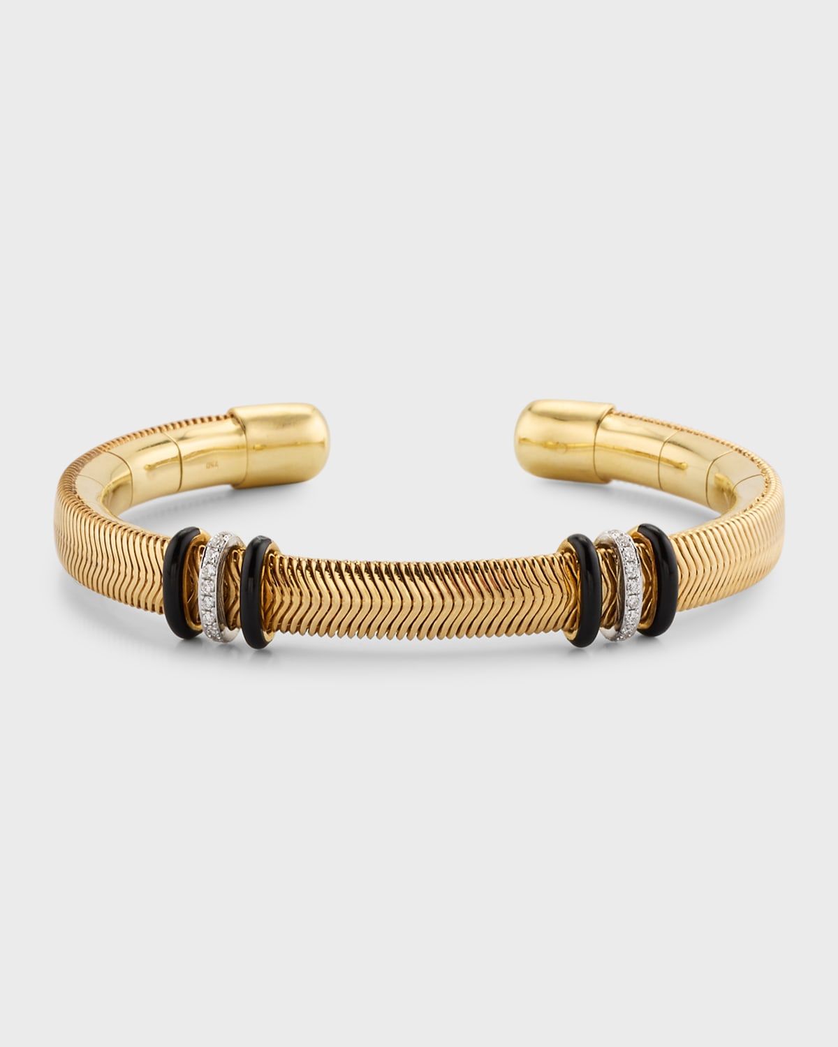 18K Feelings Bangle Bracelet with Diamonds and Enamel