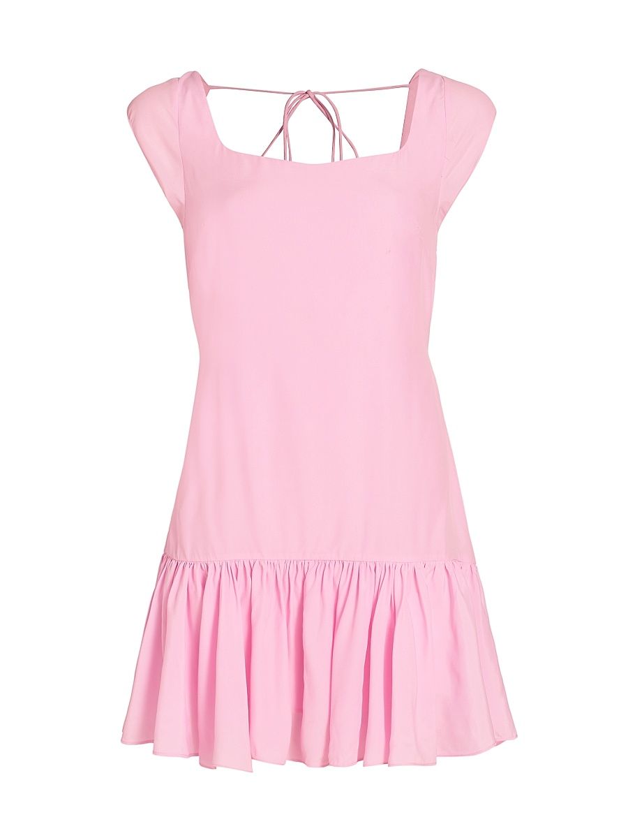 Women's Art Raw Silk Ruffle Minidress - Cherry Blossom - Size XL