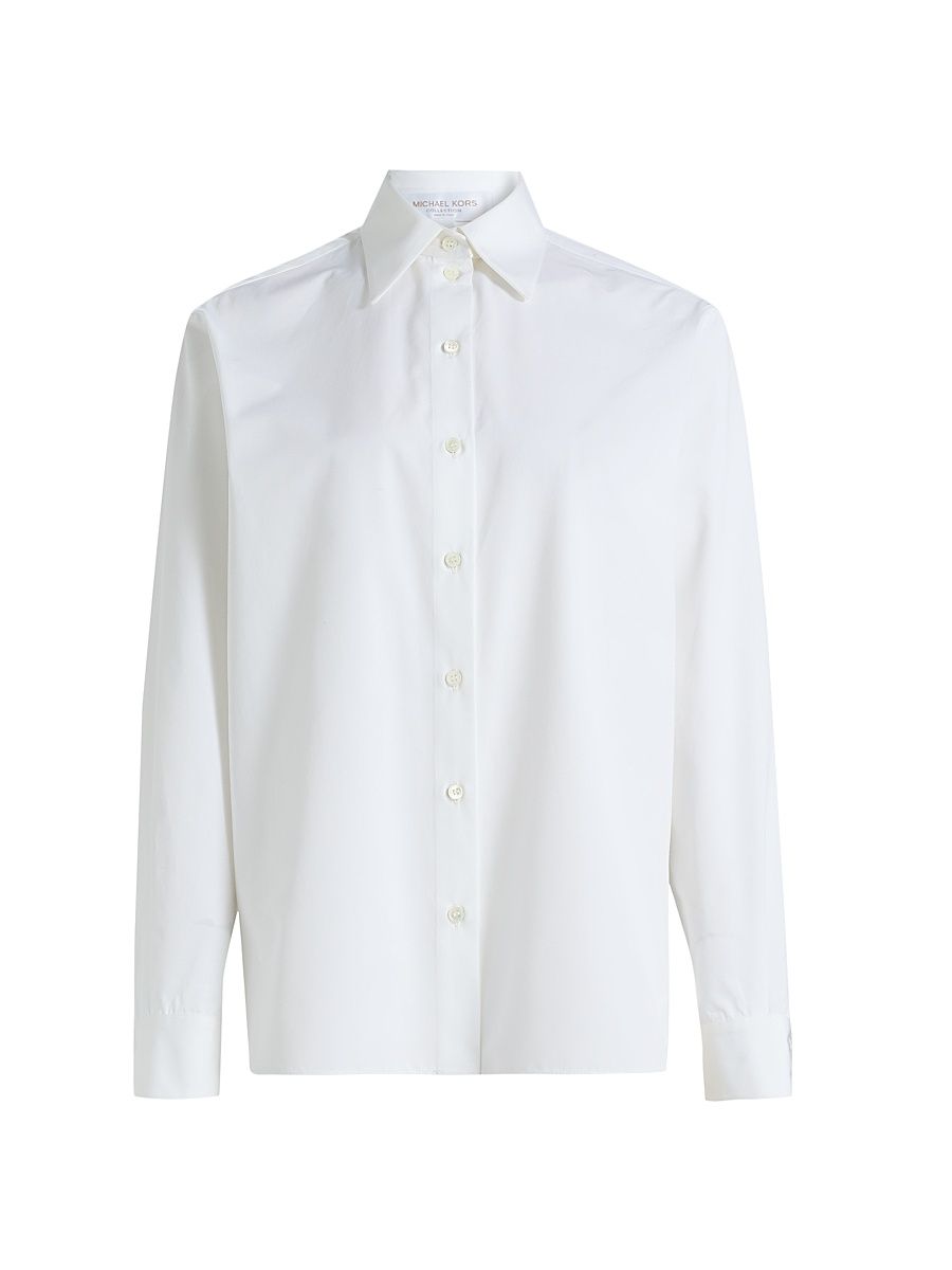 Women's Katia Cotton Button-Front Shirt - Optic White - Size 12