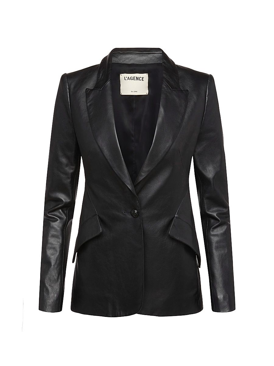 Women's Chamberlain Leather Blazer - Black - Size 8