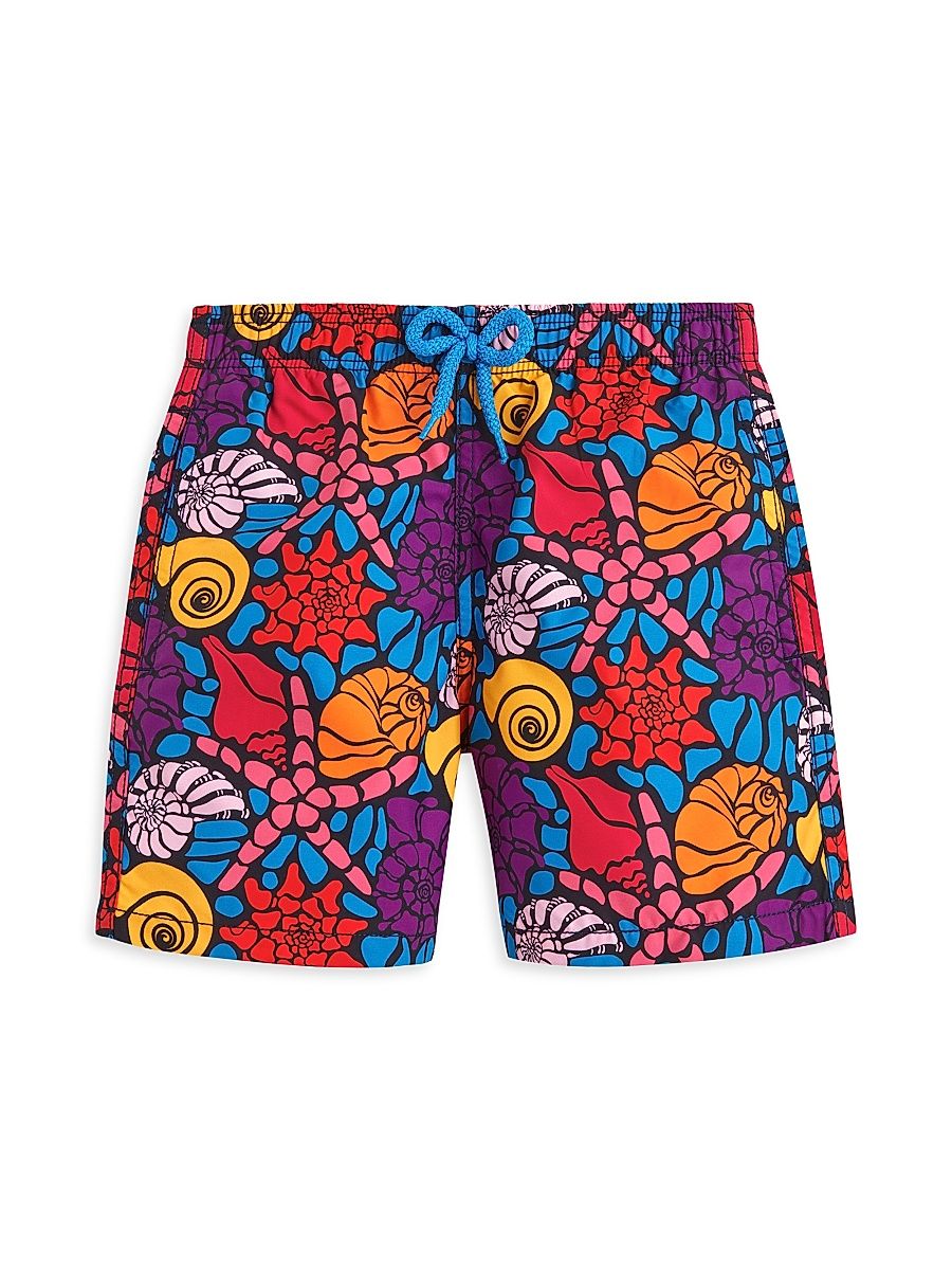 Little Boy's & Boy's Noumea Seashell Print Swim Shorts - Navy Blue Marine - Size 12