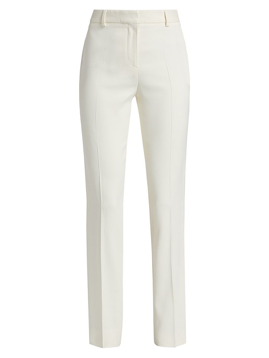 Women's Low-Waist Slim-Fit Trousers - Ecru - Size 4
