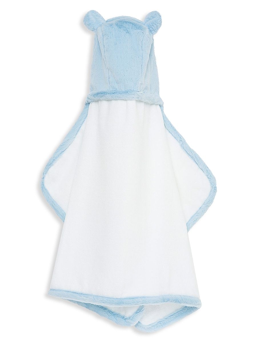 Luxe Faux Fur Animal Hood Towel - Blue