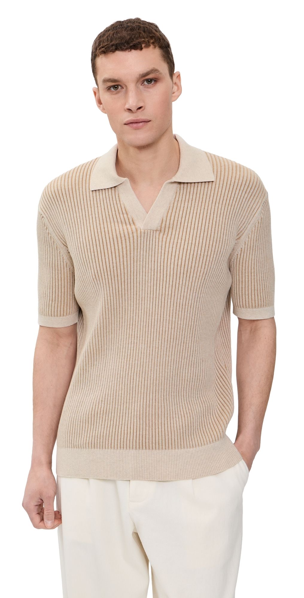 Frescobol Carioca Rino Cotton Blend Polo Beige L