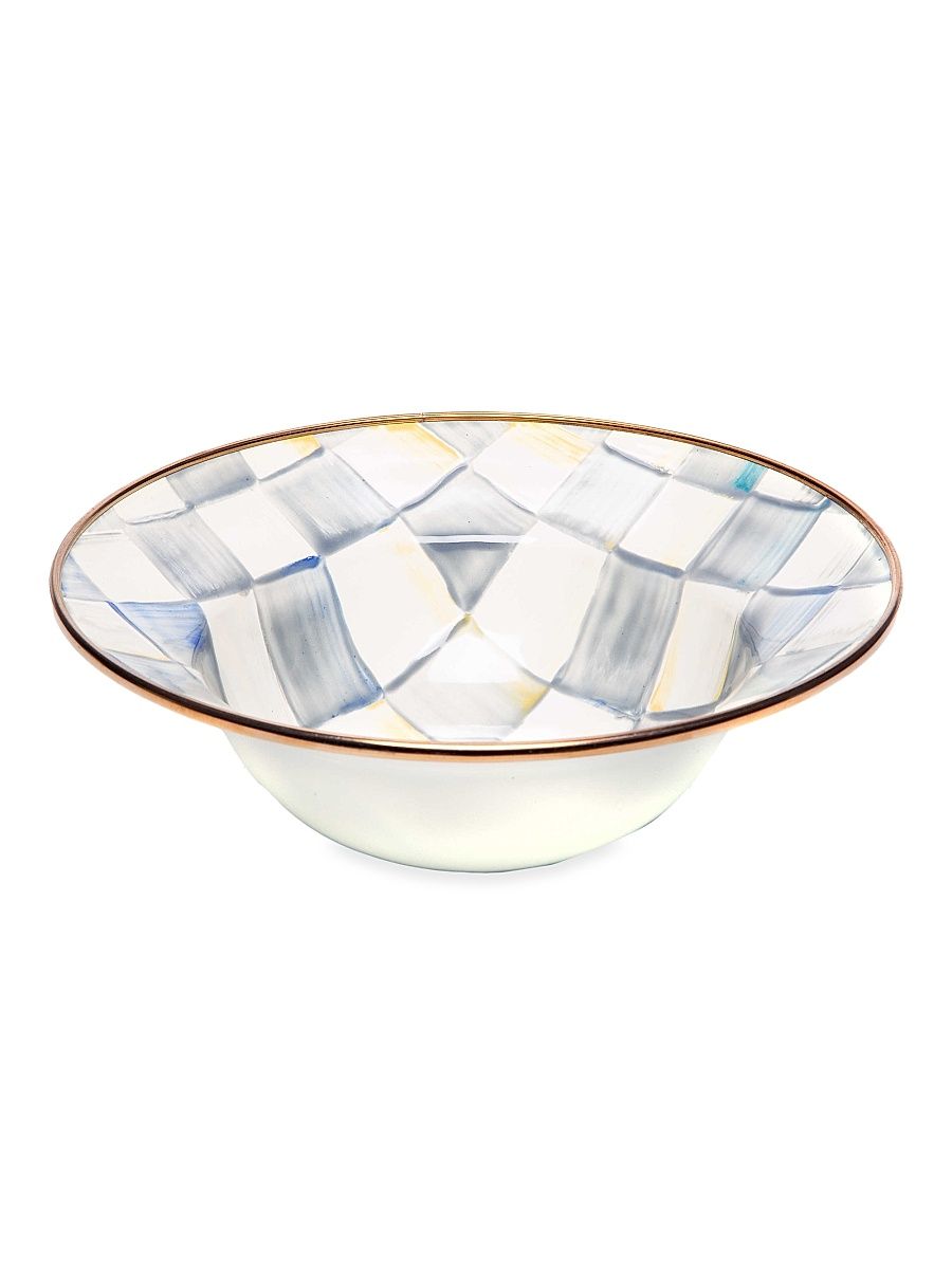 Sterling Check Enamel Breakfast Bowl