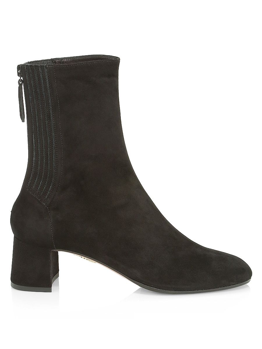 Women's Saint Honore 50MM Suede Booties - Black - Size 5
