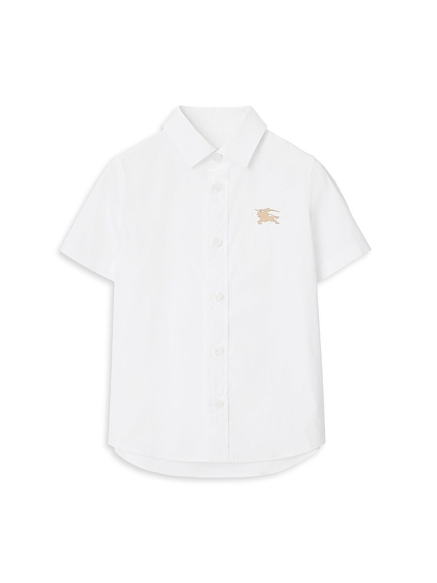 Baby Boy's, Little Boy's & Boy's Stretch Cotton Short-Sleeve Shirt - White - Size 6 Months