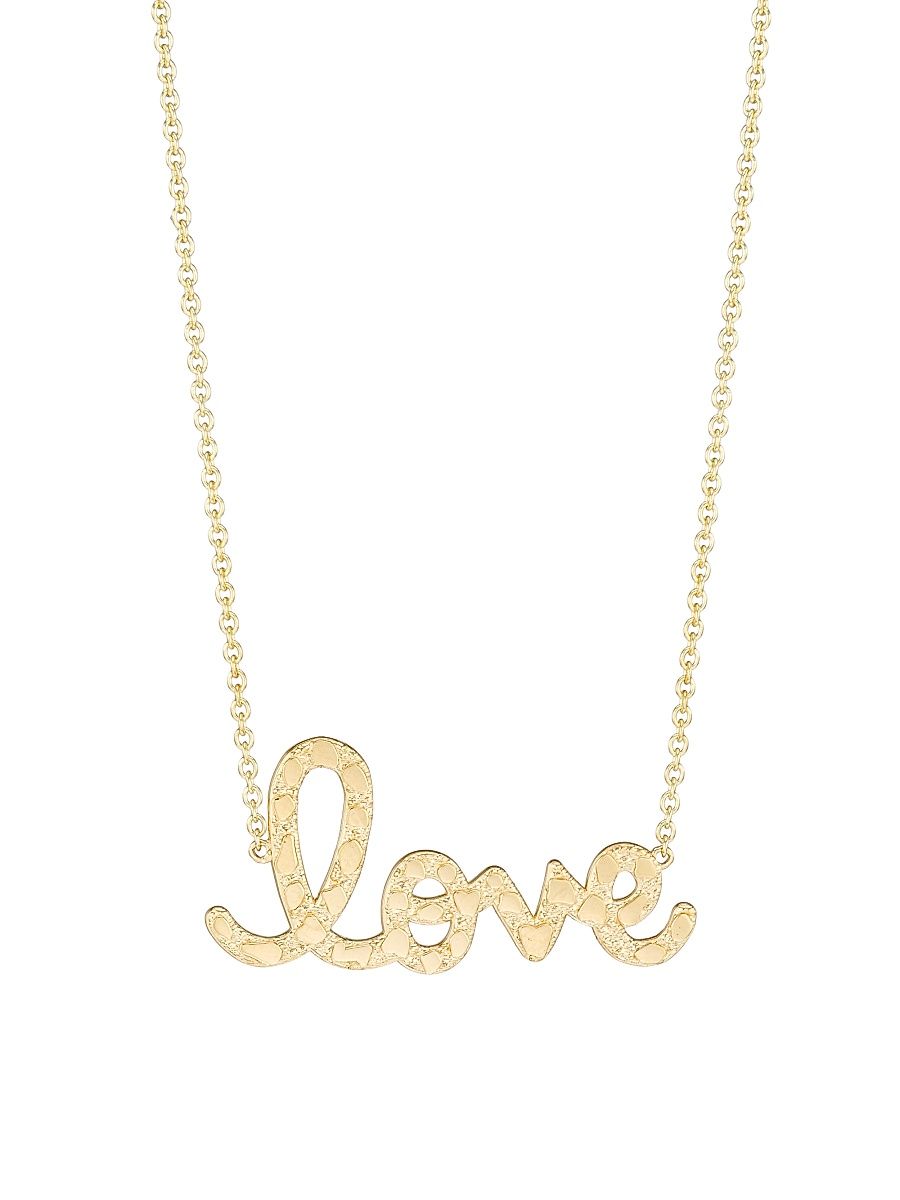 Women's 14K Yellow Gold "Love" Pendant Necklace