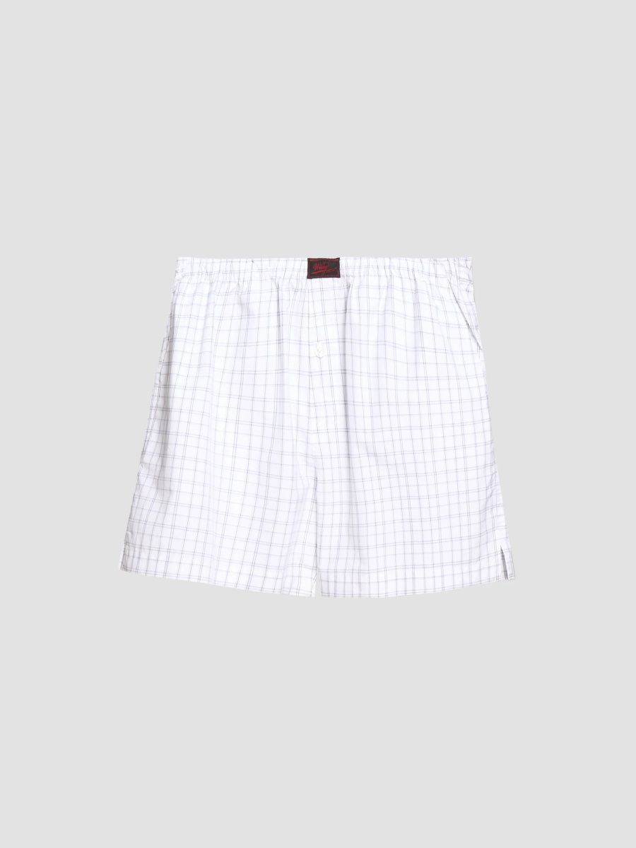Willy Chavarria Men's Check Cotton Boxers - White Black - Size Small