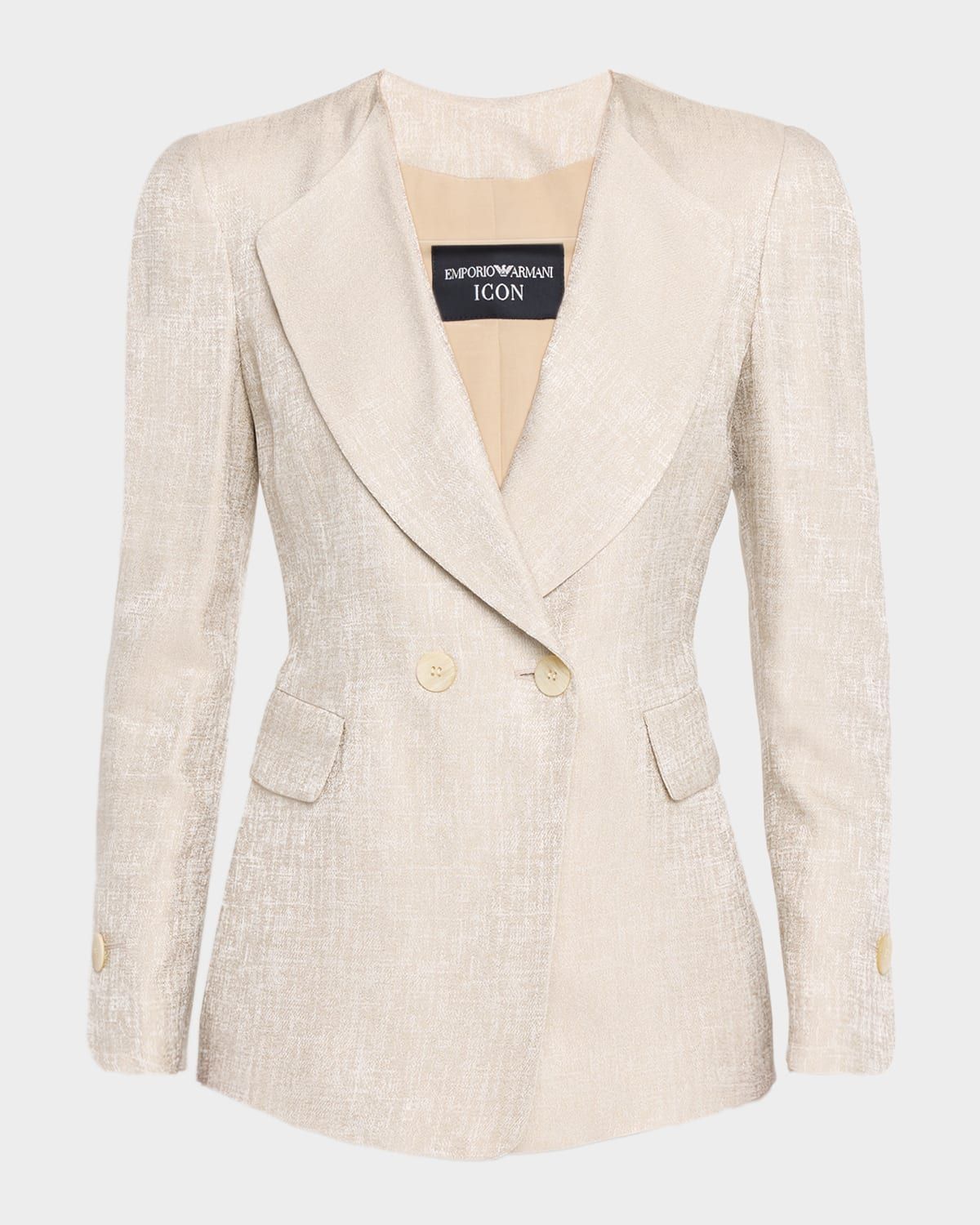 Icon Double-Breasted Armure Jacquard Jacket