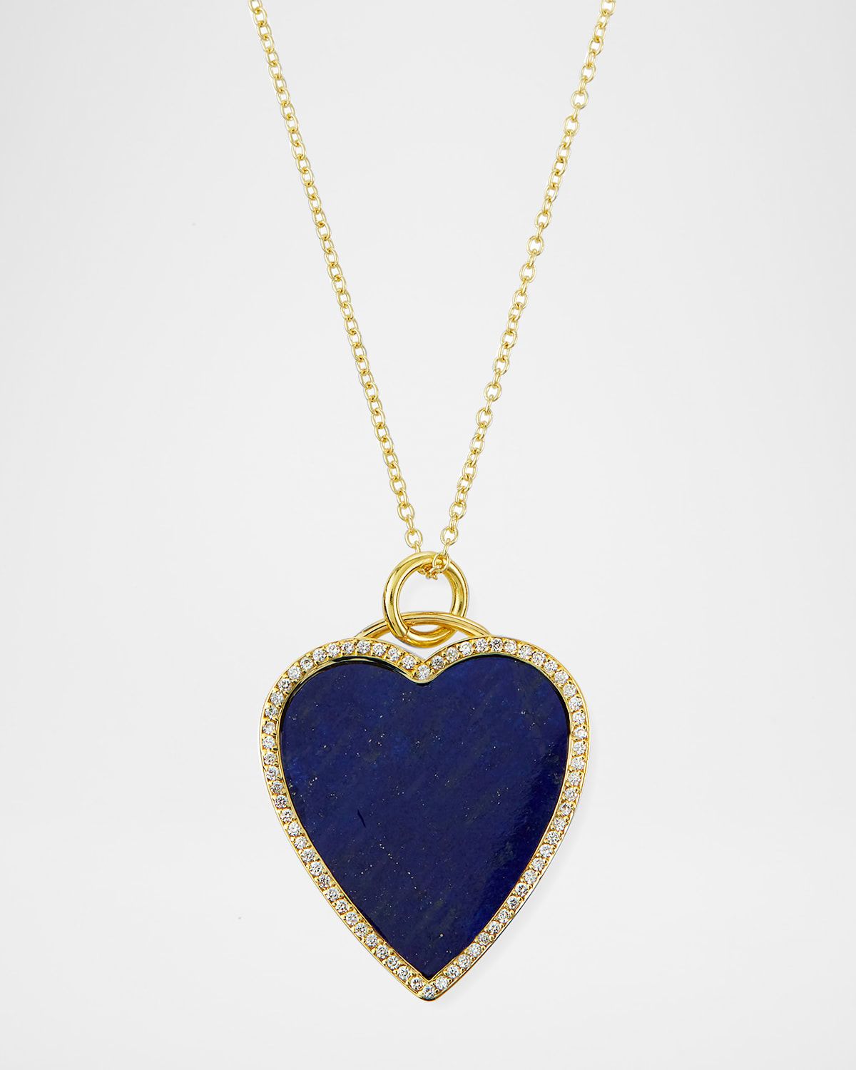 18k Inlay Heart Necklace with Diamonds
