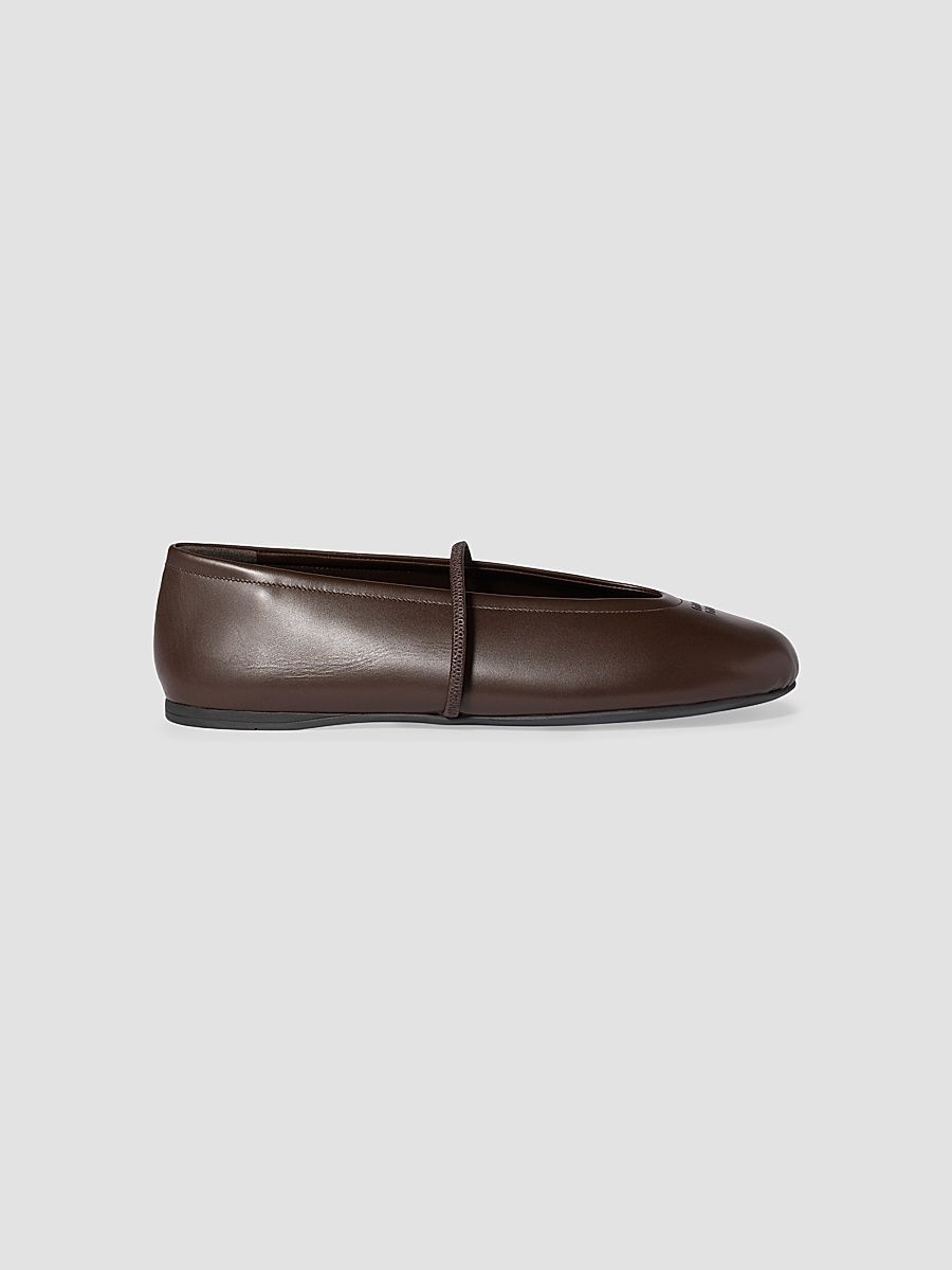 Women's Nappa Leather Ballerinas - Brown - Size 8.5