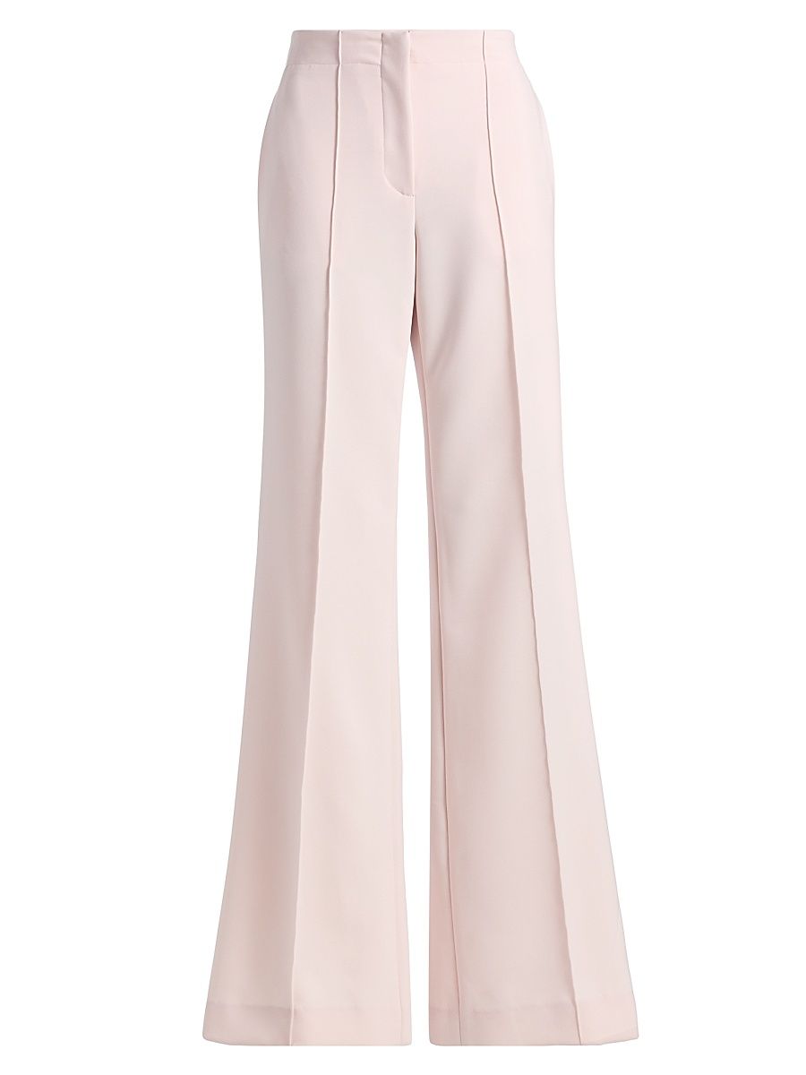 Women's Stretch-Crepe Straight-Leg Trousers - Petal Pink - Size 10