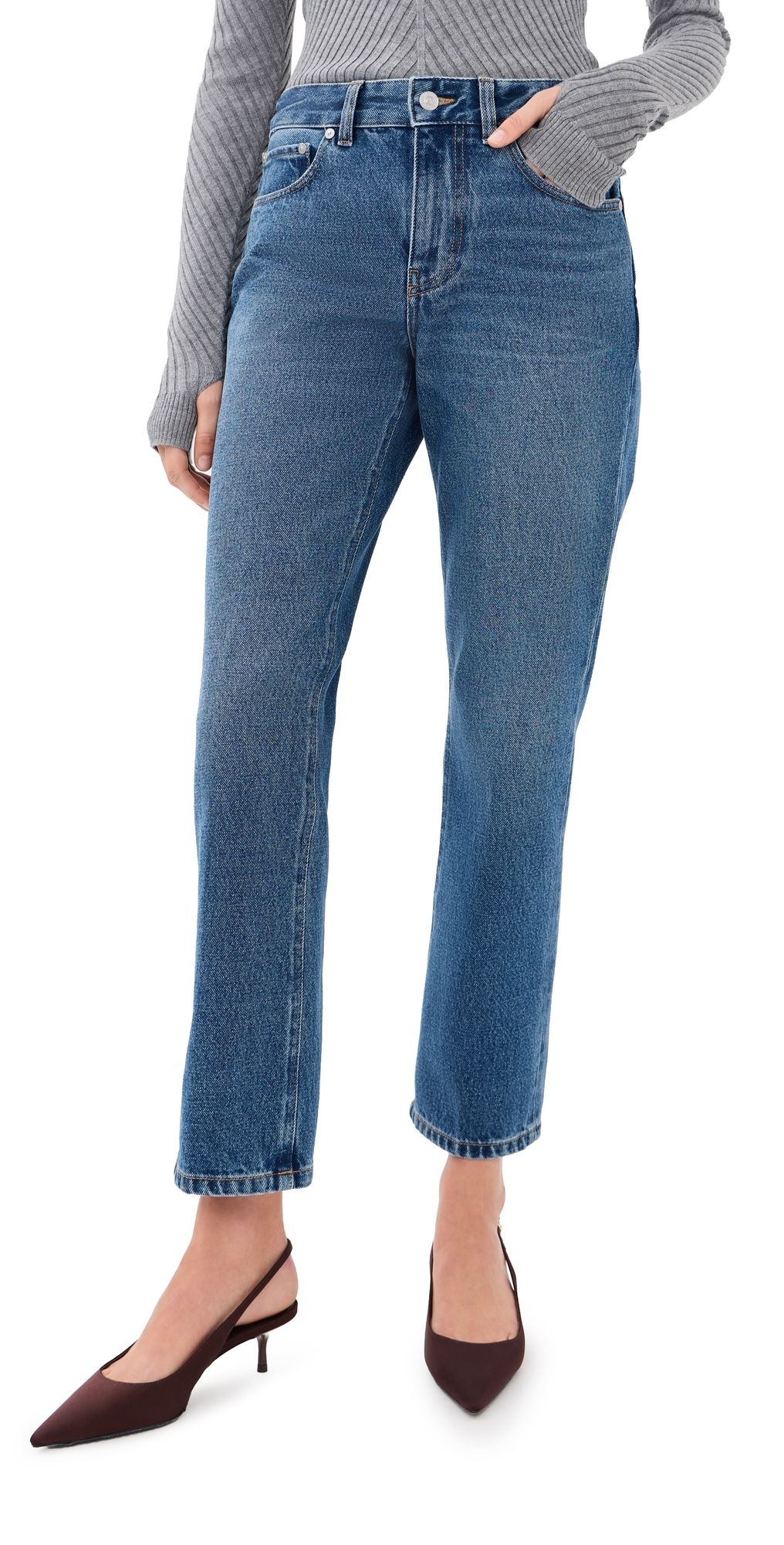 Victoria Beckham Flare Jeans Mid Blue Wash 24