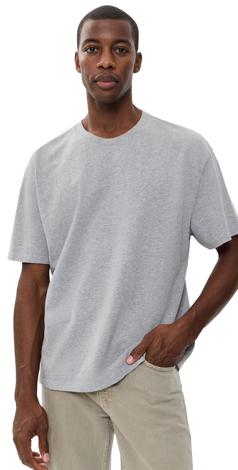 Marine Layer Relaxed Cloud 9 Sueded Jersey Tee Heather Grey XL