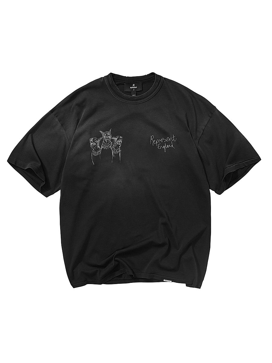 Men's Legacy Hand Drawn Thoroughbred Dogs T-Shirt - Aged Black - Size XXL