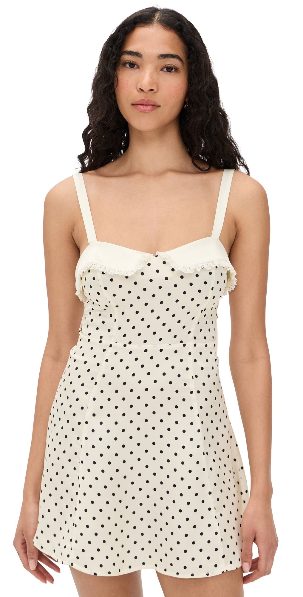 For Love & Lemons Minnie Dot Mini Dress Red S