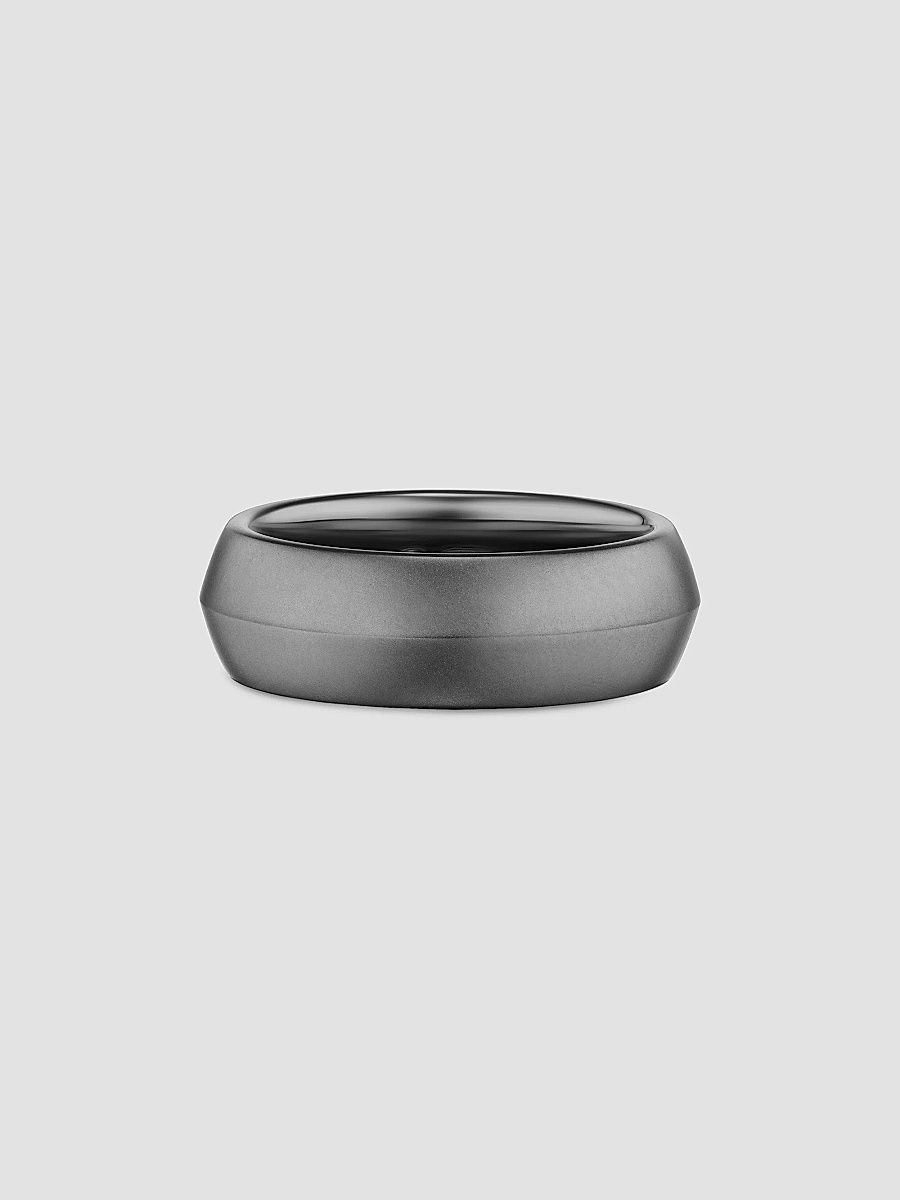 David Yurman Men's Knife Edge Band Ring in Anthracite Titanium, 8MM - Silver - Size 10