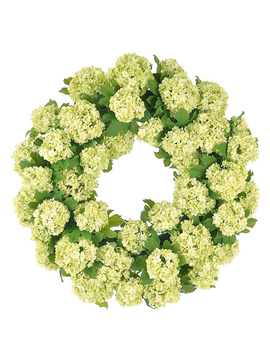 Everyday Newness Refresh Imitation Snowball Viburnum Wreath - White Green