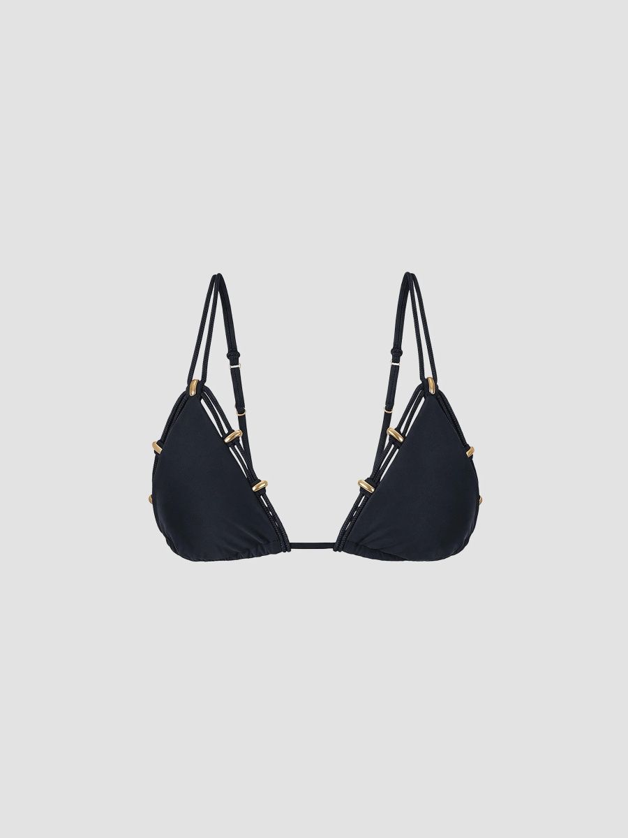 ViX by Paula Hermanny Women's Margot Triangle Bikini Top - Dark Blue - Size XL