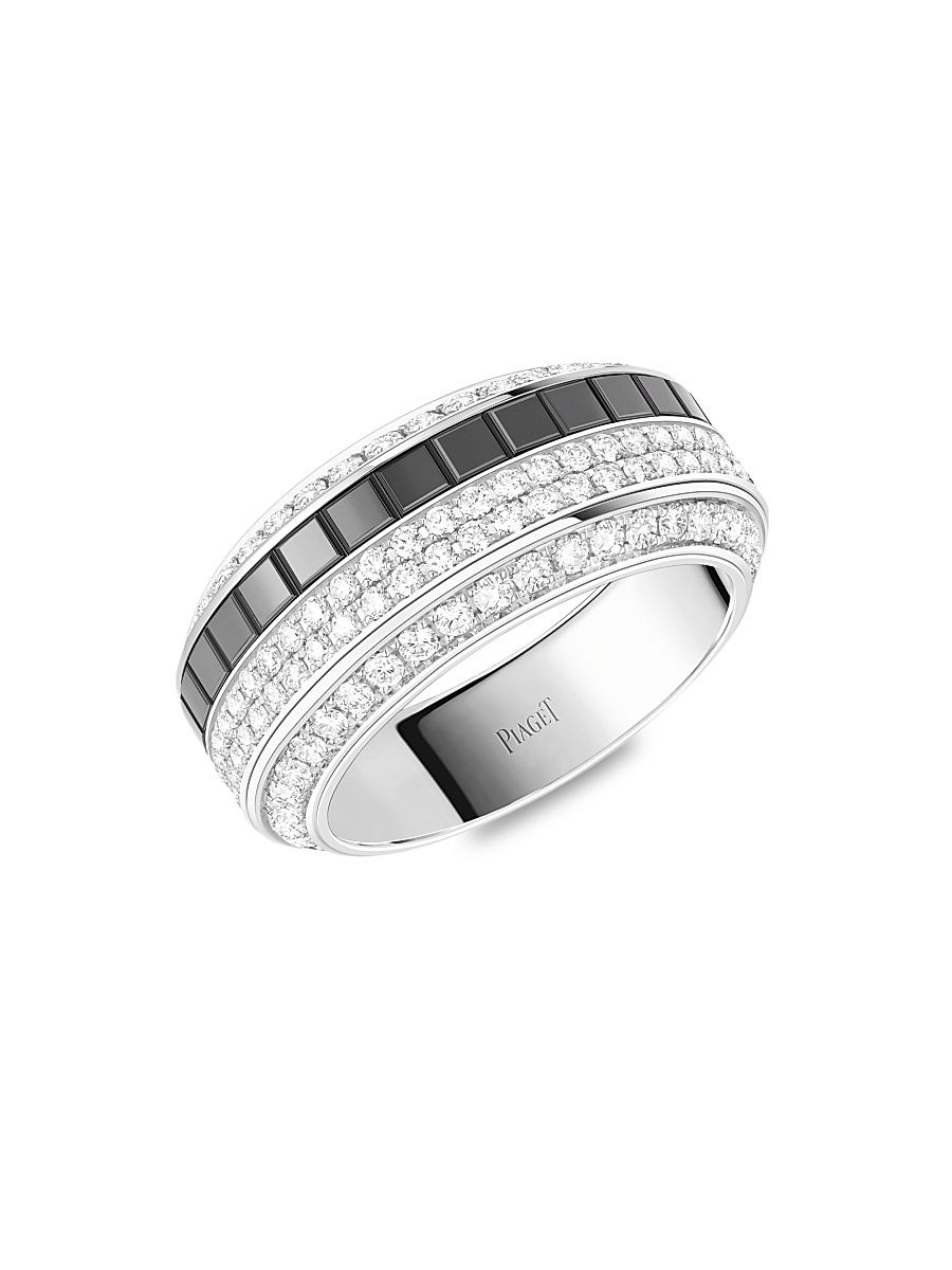Women's Possession 18K White Gold, Ceramic & Diamond Ring - Size 6