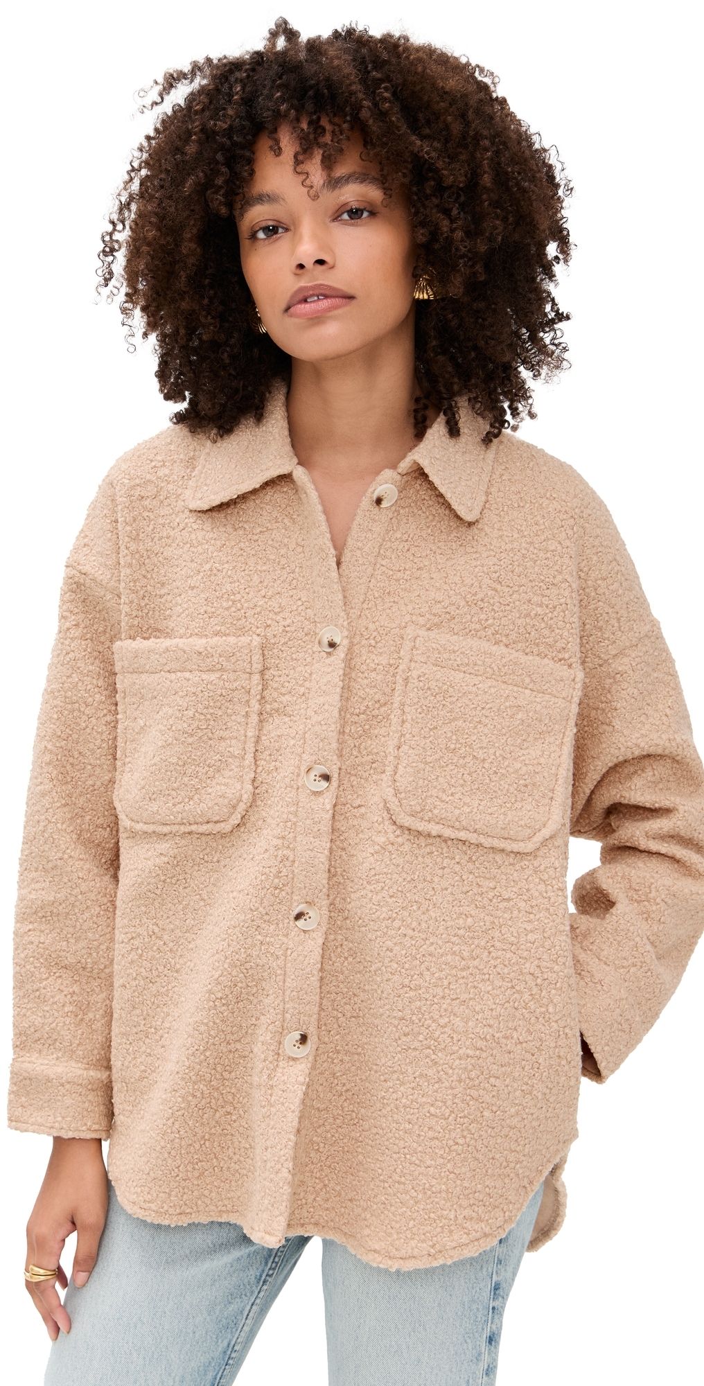 Little Lies Teddy Shacket Camel M/L