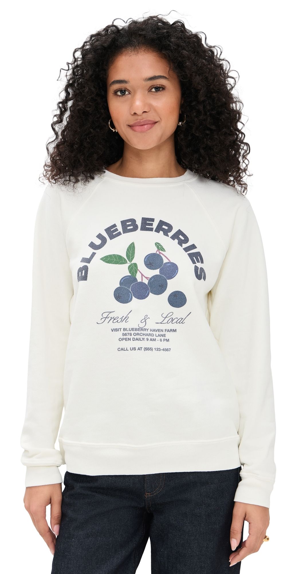 Original Retro Brand Blueberries Sweatshirt Antique White L