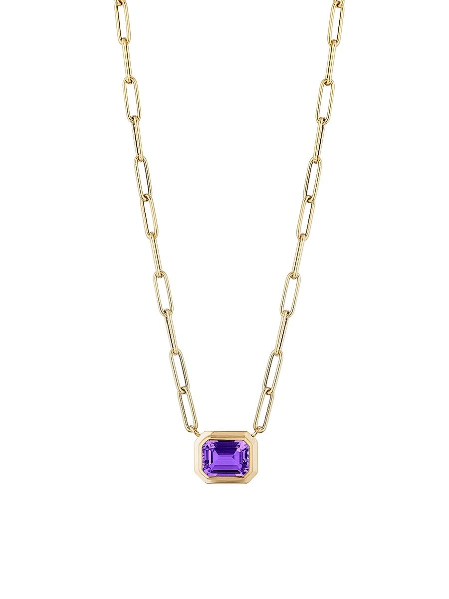 Women's Manhattan 18K Gold & Amethyst Pendant Necklace - Yellow Gold