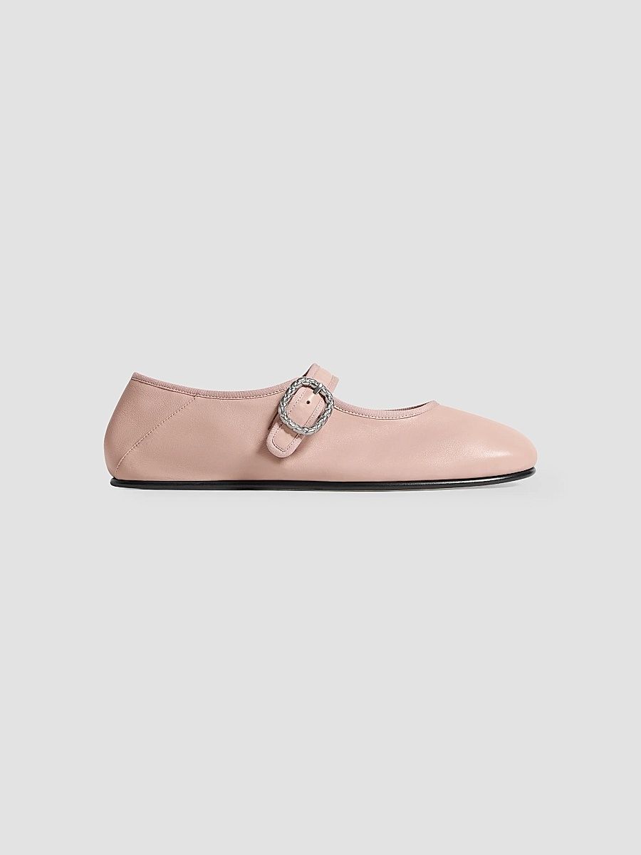 Women's Veneziana Nappa Leather Ballerina Flats - Terra Pink - Size 11
