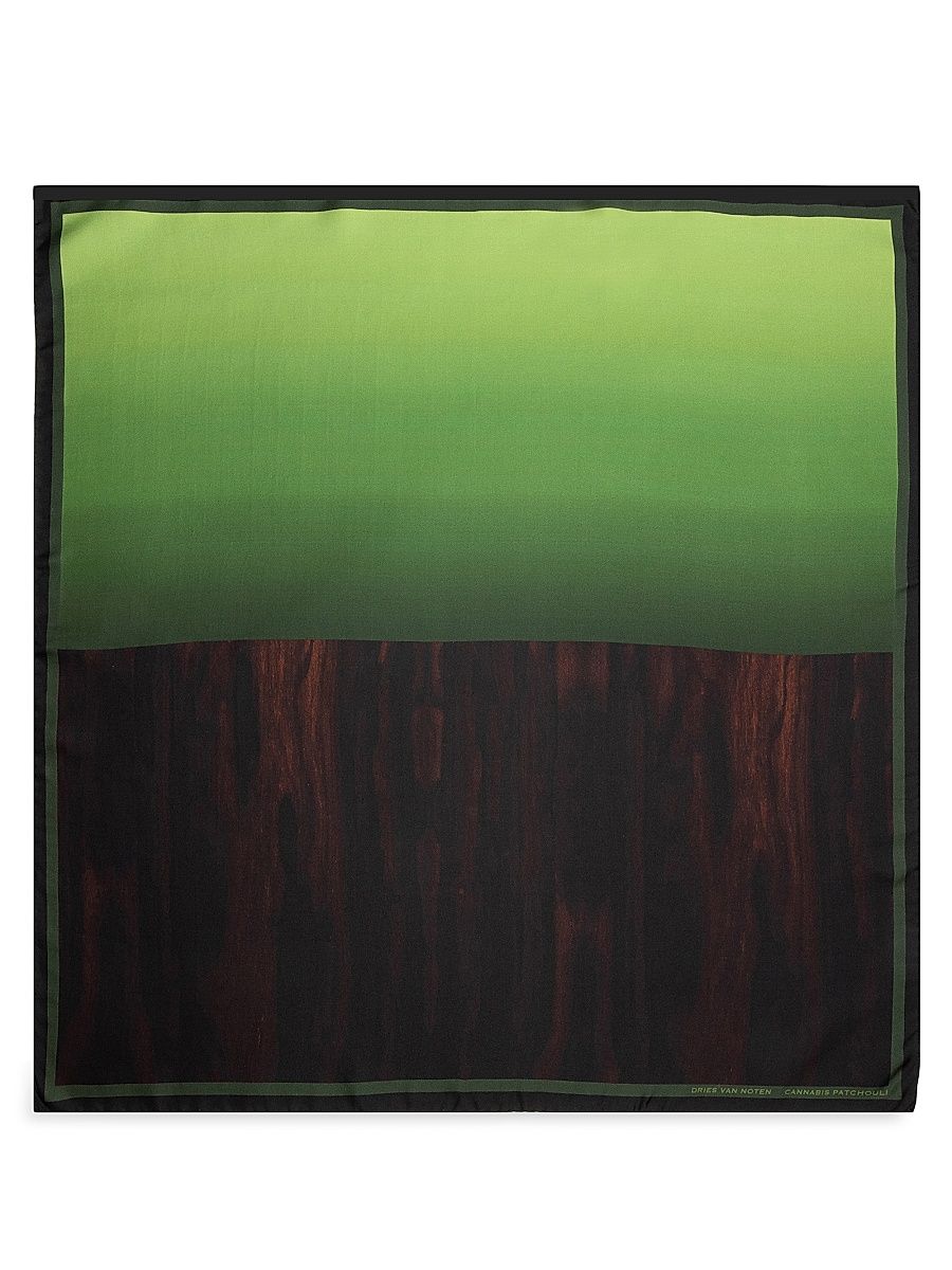 Women's Foulard Cannabis Patchouli Silk Scarf - Cannabis Patch