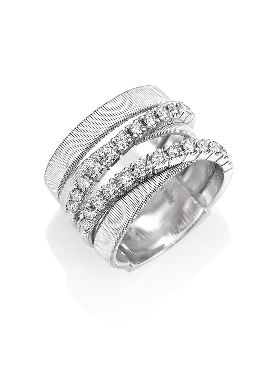 Women's Masai Diamond & 18K White Gold Five-Strand Ring - White Gold - Size 7