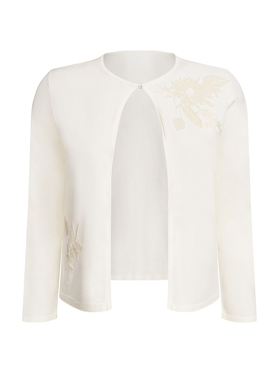 Women's Carson Embellished Cardigan - Ivory - Size Large