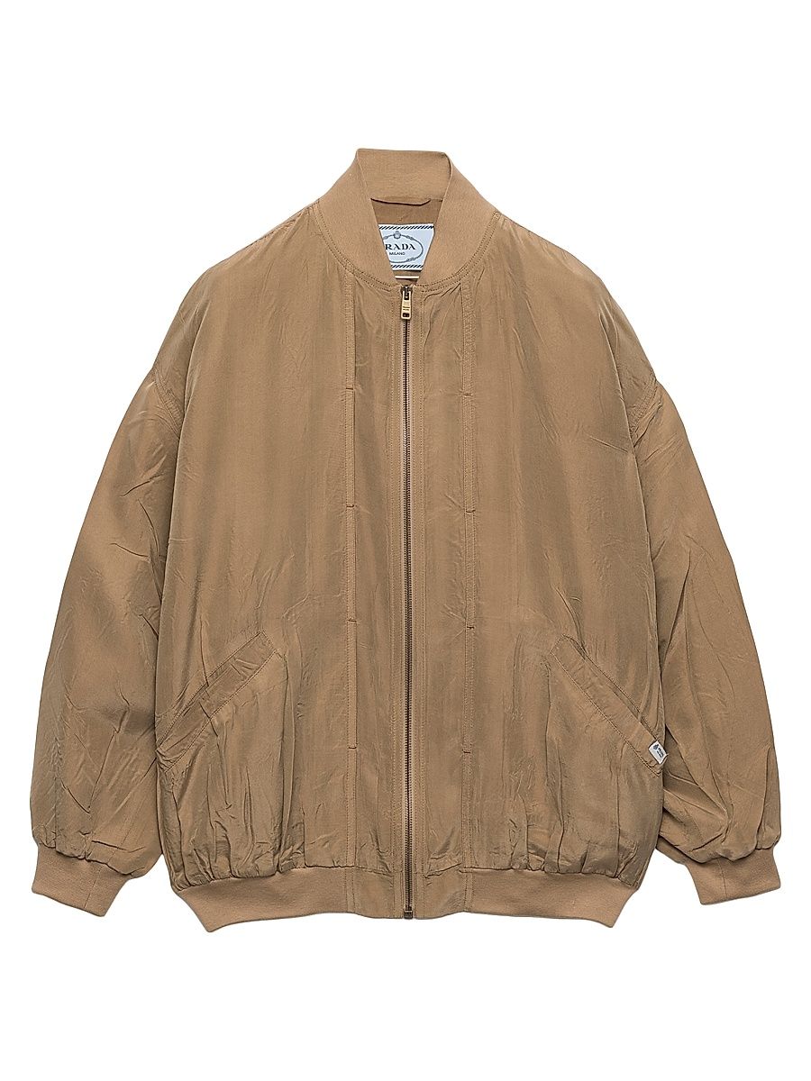 Women's Old Silk Bomber Jacket - Beige - Size 8