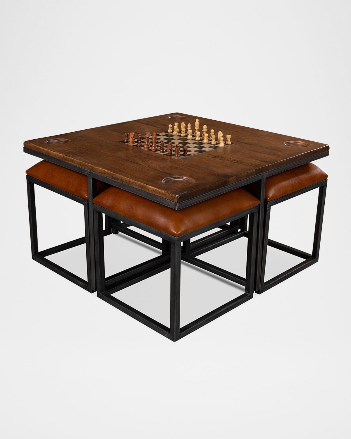 Low Game Table with Four Stools