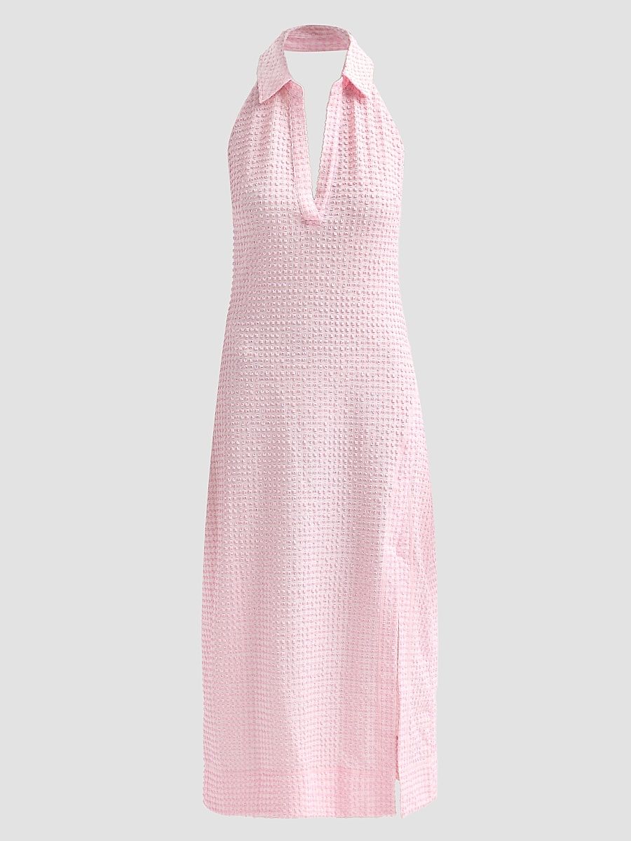 Women's Clairmont Seersucker Halter Midi Dress - Daisy Ivory - Size XS