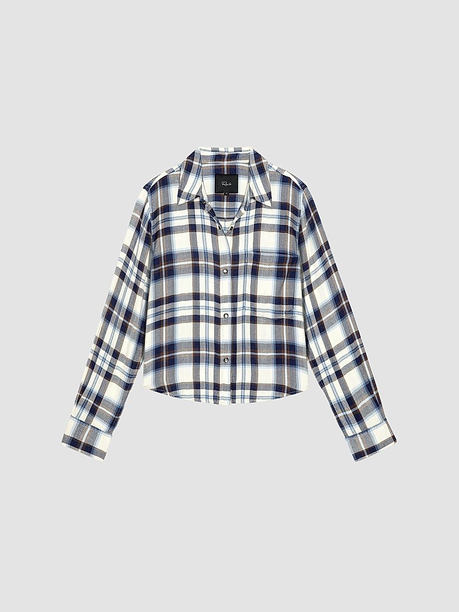 Rails Women's Malin Checked Shirt - Ecru Midnight - Size XS