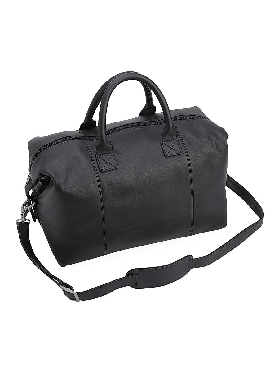 Women's Executive Leather Duffel Bag - Black