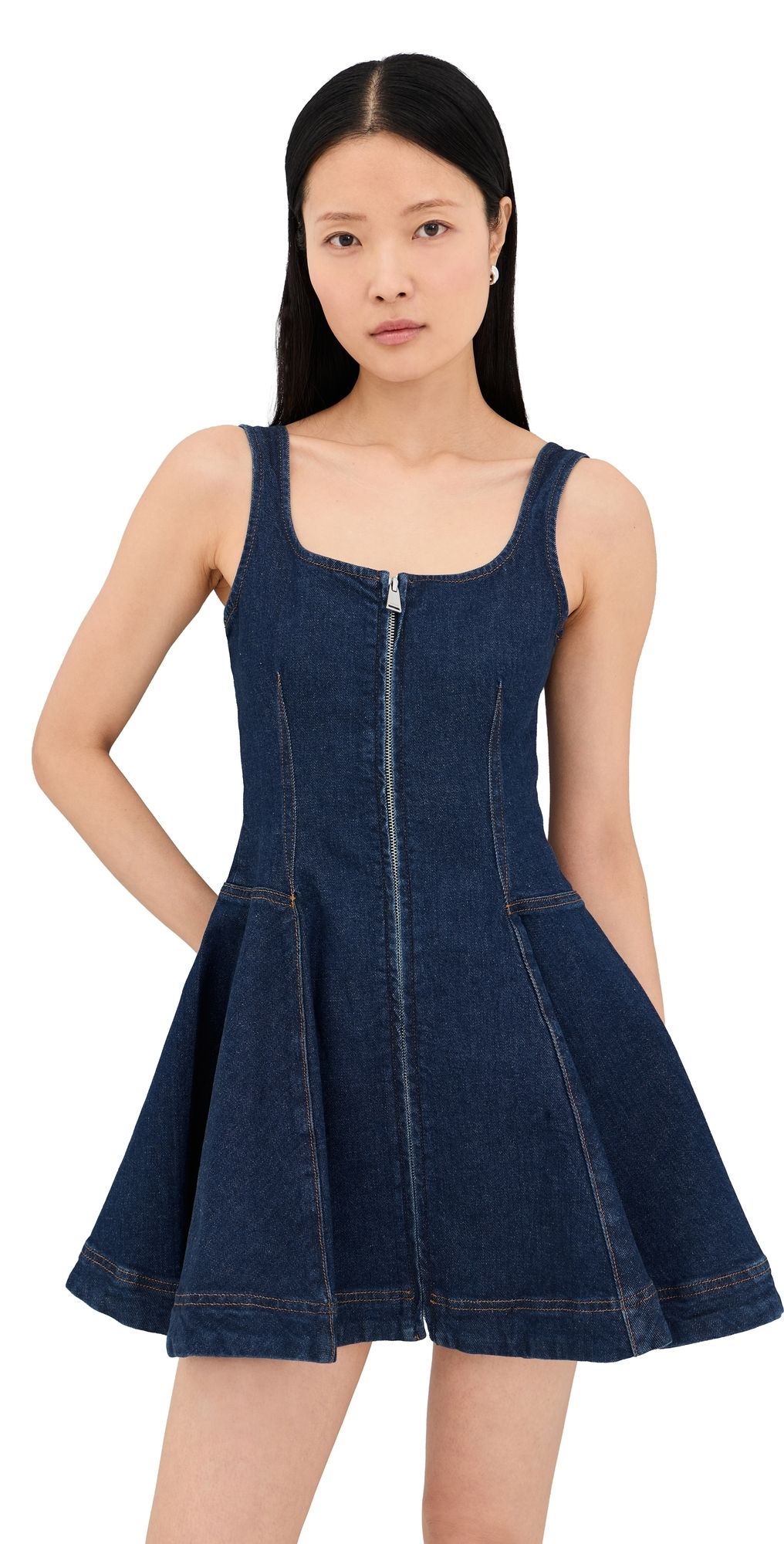 SIMKHAI Eleodra Denim Mini Dress Imperial 8