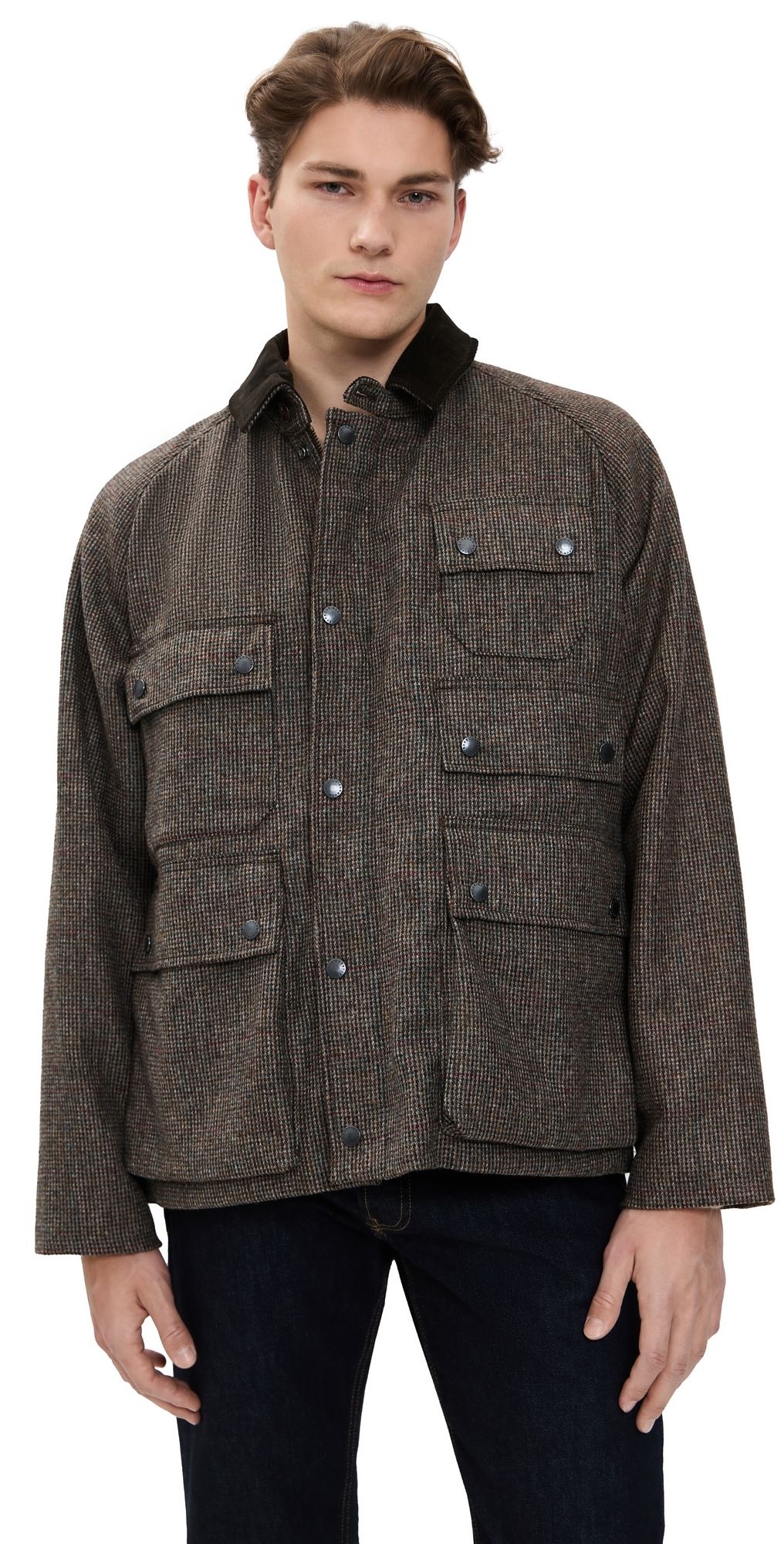 Barbour Barbour Editor Wool Jacket Olive Check XXL