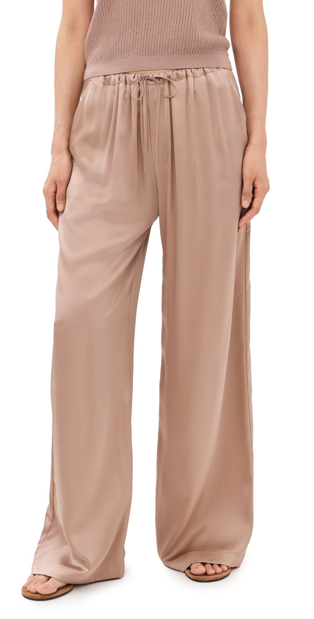 Sablyn Silk Gemma Pull On Straight Leg Pants Dune S
