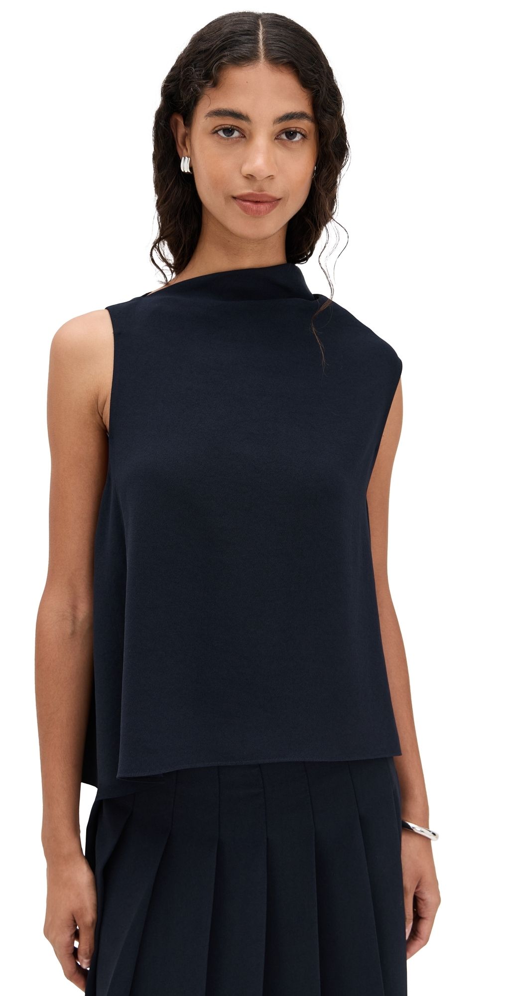 Vince A-Line Asymmetrical Draped Top Coastal L